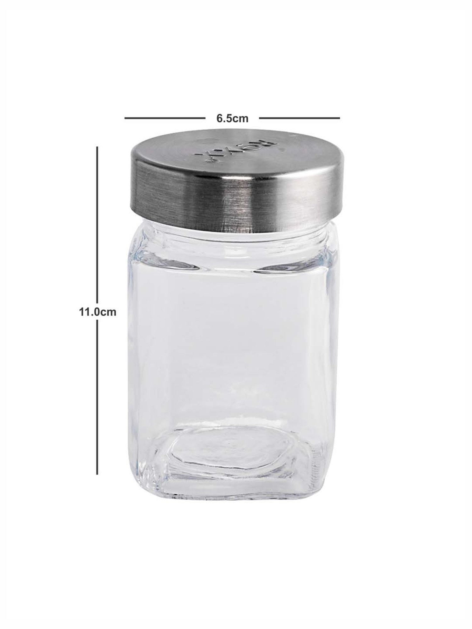 ROXX Transparent Glass Storage Jars (260 ml) - Set of 6