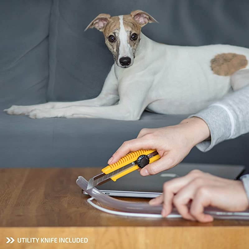 Wire Protector Flexible Cable Sleeve OdorFree Cat amp Dog Chew Proof Electrical Power amp Charger Cord Cover for Lighting Ethernet RCA amp HDMI Cables | 2mm Thick Overfloor Universal Protection