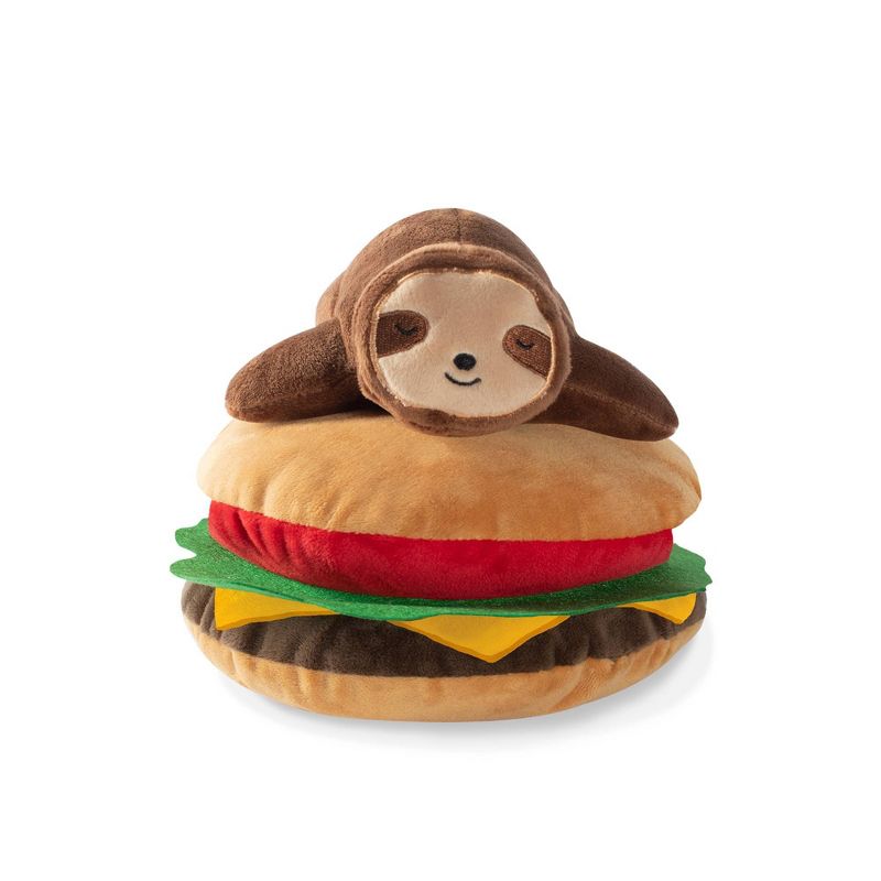 PetShop by Fringe Studio Sloth on a Hamburger Dog Toy