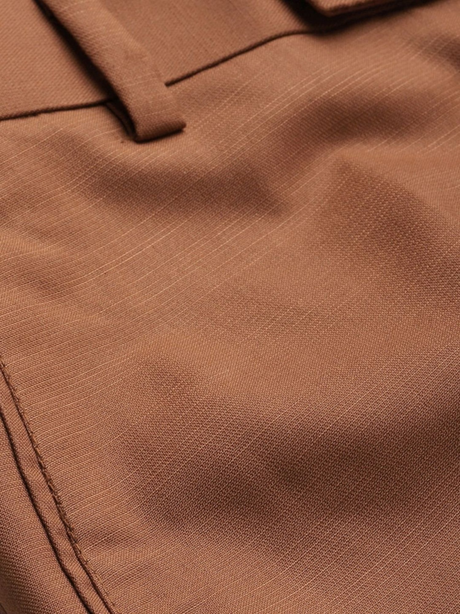 Hangup Brown Regular Fit Flat Front Trousers