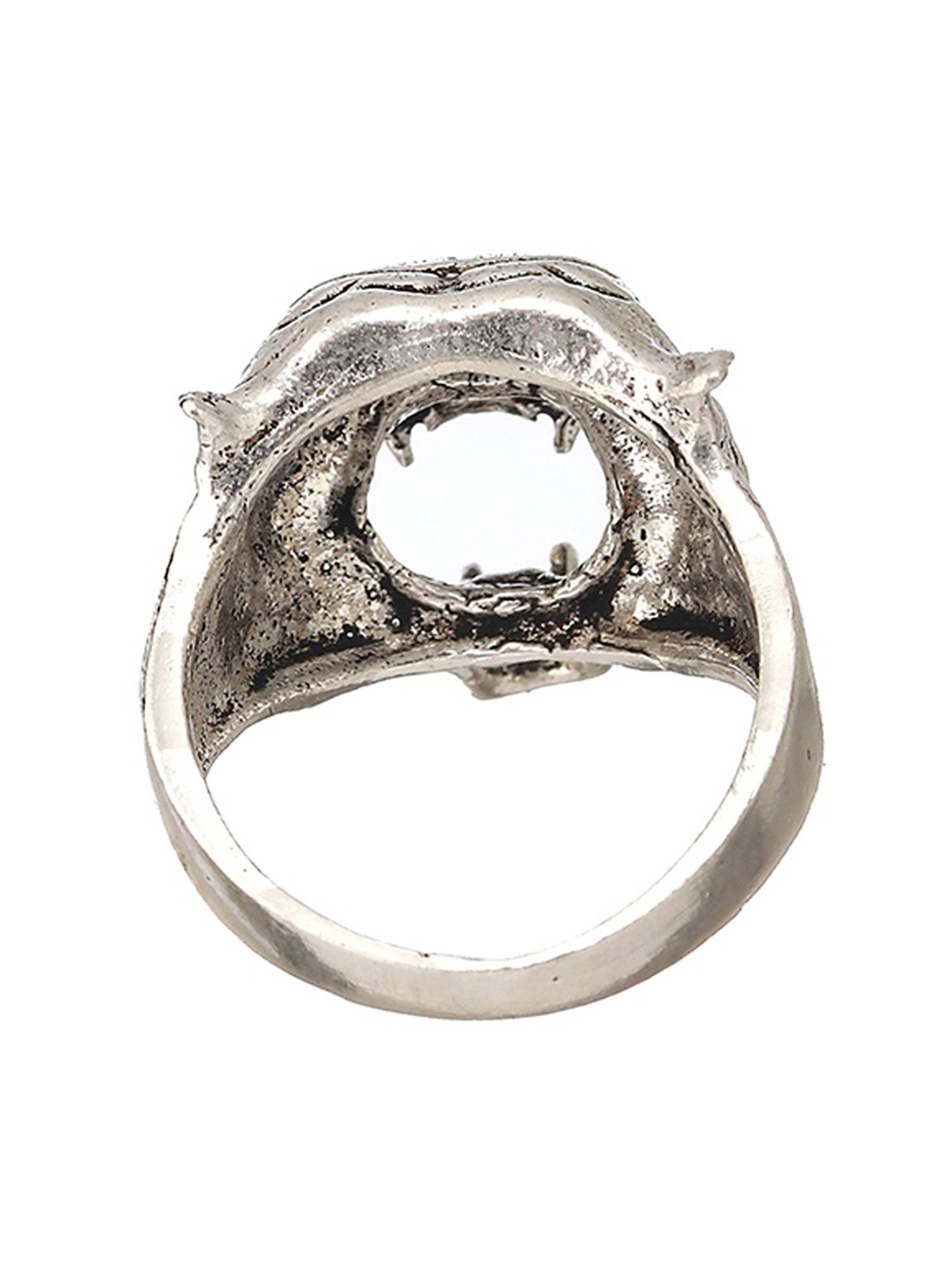 Bold by Priyaasi Roaring Lion Silver Casual Ring for Men