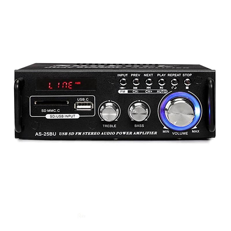 180W Wireless Bluetooth Stereo Amplifier  Dual Channel Sound Power Audio Receiver wUSB SD Card FM Radio for Home Theater Entertainment Speakers with Remote Control AS25BU