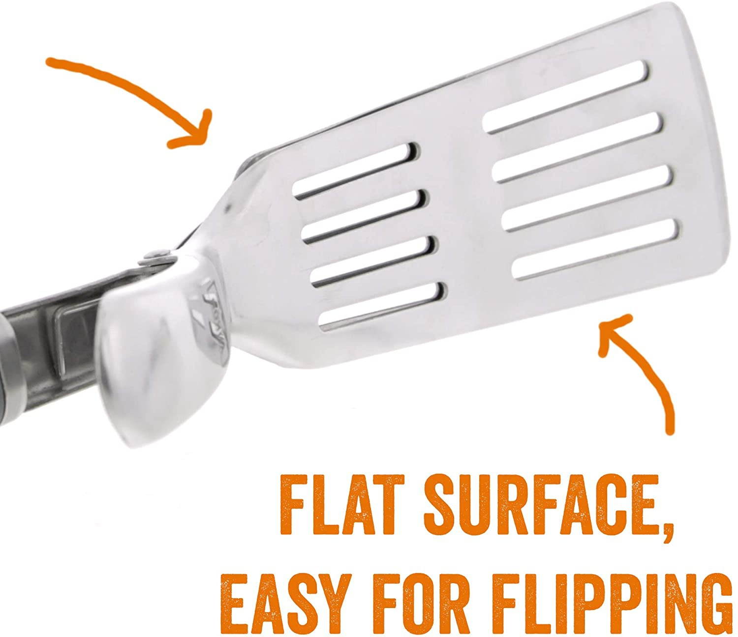 Yukon Glory Premium Stainless-Steel, Rubber-Grip Tongs-Spatula, Perfect for Grilling, Cooking, Frying, and Griddling