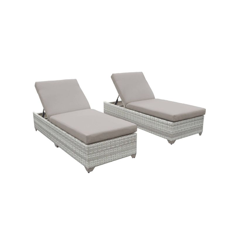 Fairmont 2pk Patio Chaise Lounges - Beige - TK Classics