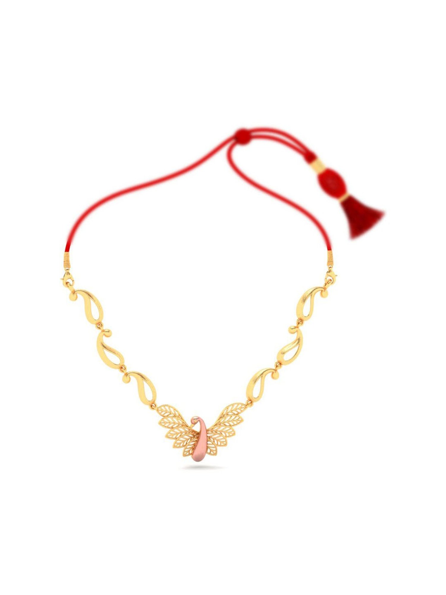 P.C. Chandra Jewellers 14k Yellow Gold Peacock Themed Enchanting Design Necklace