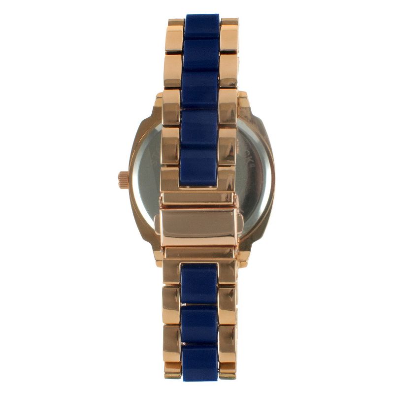 Women's Peugeot Acrylic Link Bracelet Watch - Rose Gold and  Blue