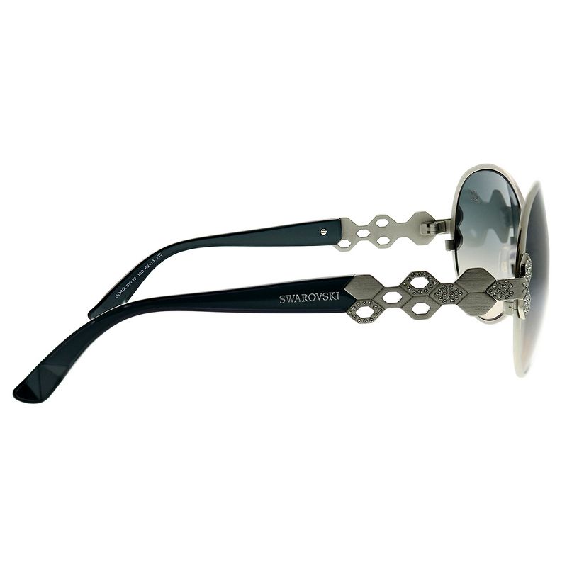 Swarovski SK0072 16B Womens Round Sunglasses Silver 62mm