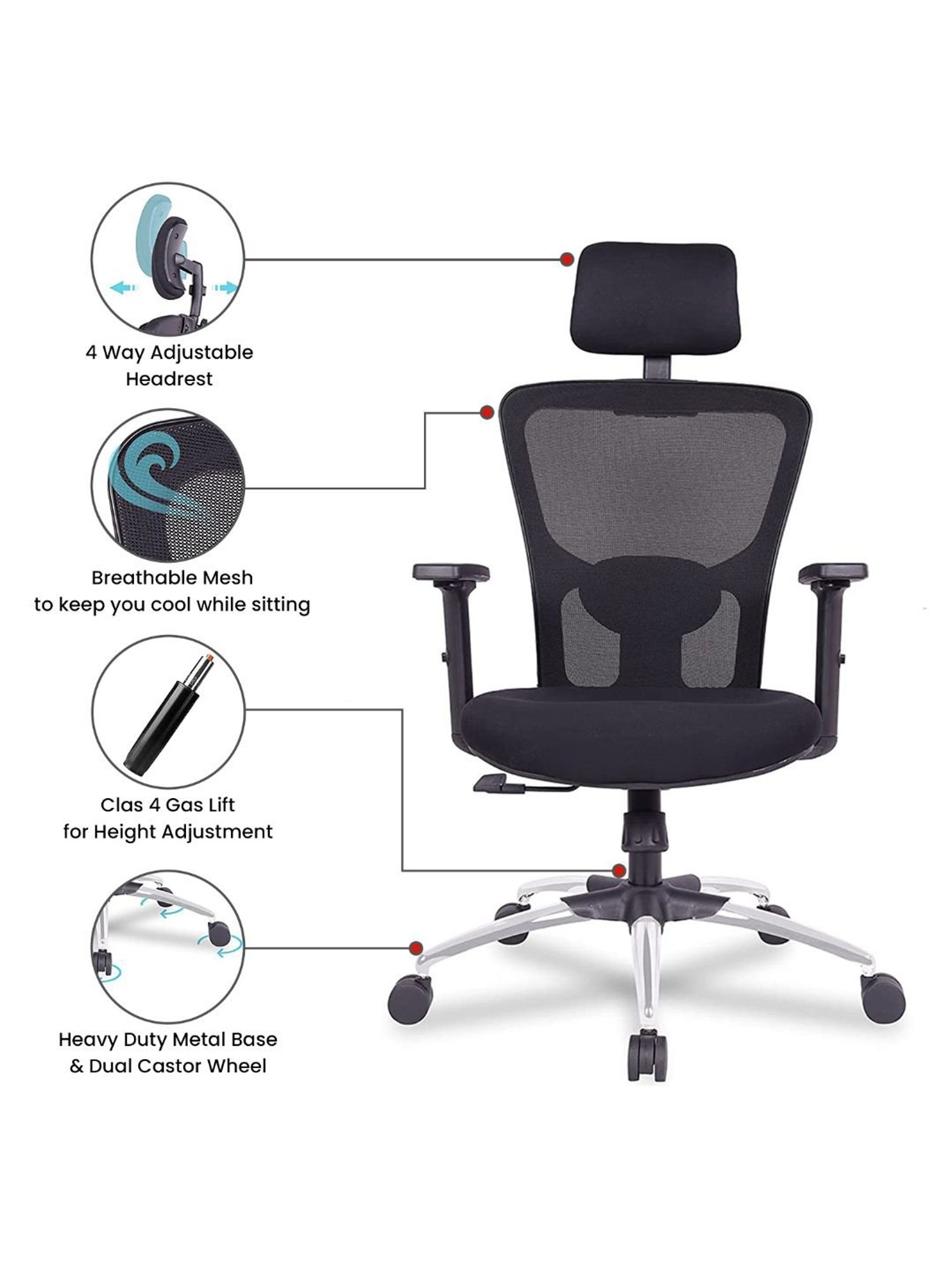 Green Soul Jupiter Superb Black Foam Ergonomic High Back Office Chair