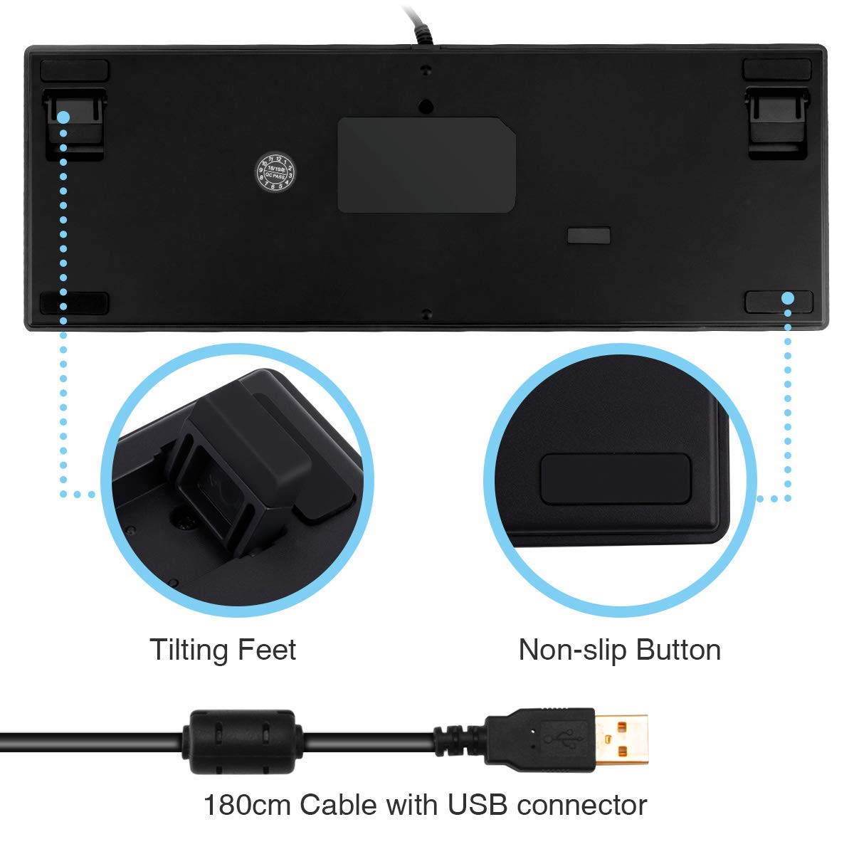 VELOCIFIRE TKL02 Wireless Plugable Mechanical Keyboard 87 Key Tenkeyless Ergonomic with Low Profile Quiet Brown Switches, and White LED Backlit for Copywriters, Typists, and Programmers