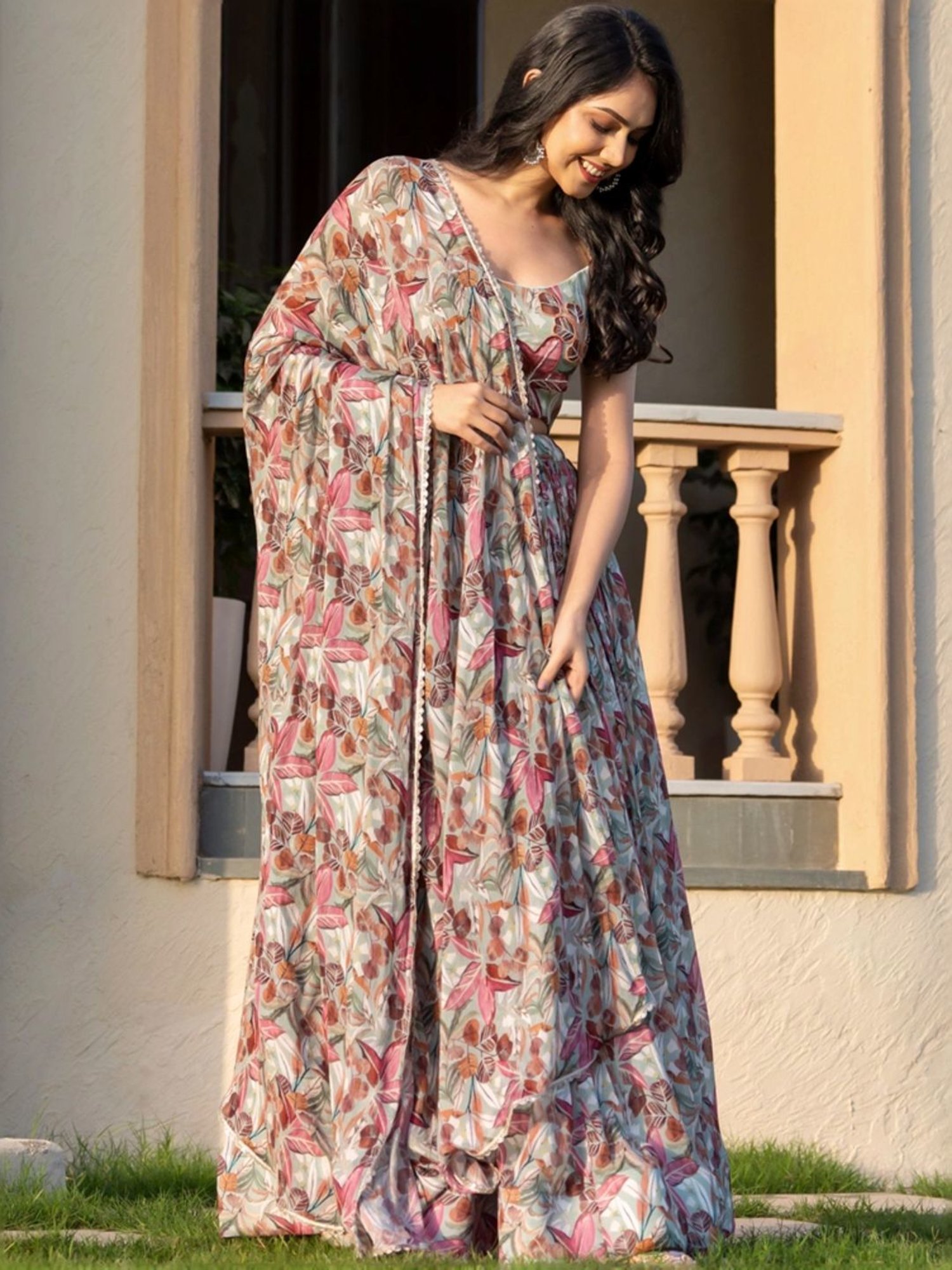 HOUSE OF JAMOTI Multicolored Printed Lehenga Choli Set With Dupatta