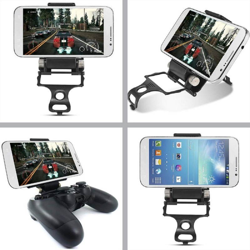 Phone Bracket Adjustable Gaming Gamepad Wrap Holder Mount For PS4 Controller Phone Clip Mount Holder Android /ios Mobile Phone Bracket Game Clamp Adjustable Stand