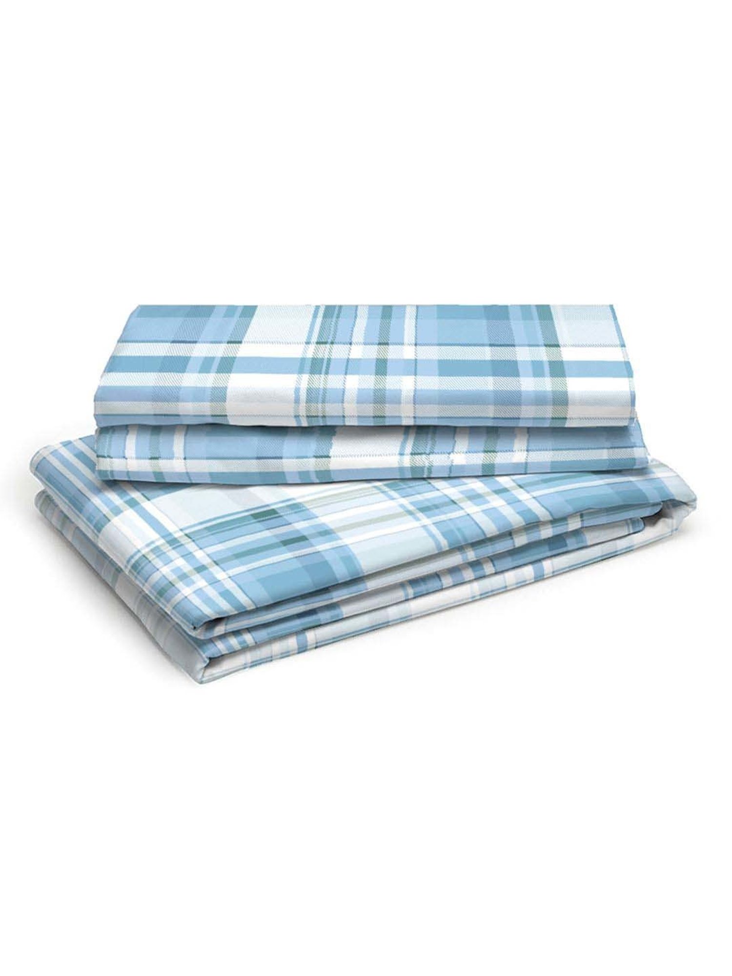 Boutique Living Signature Light Blue Cotton 300 TC Fitted Size Bedsheet with Pillow Cover