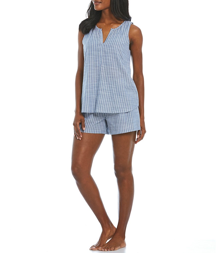 Nottibianche Dobby Striped Woven Coordinating Sleep Shorts