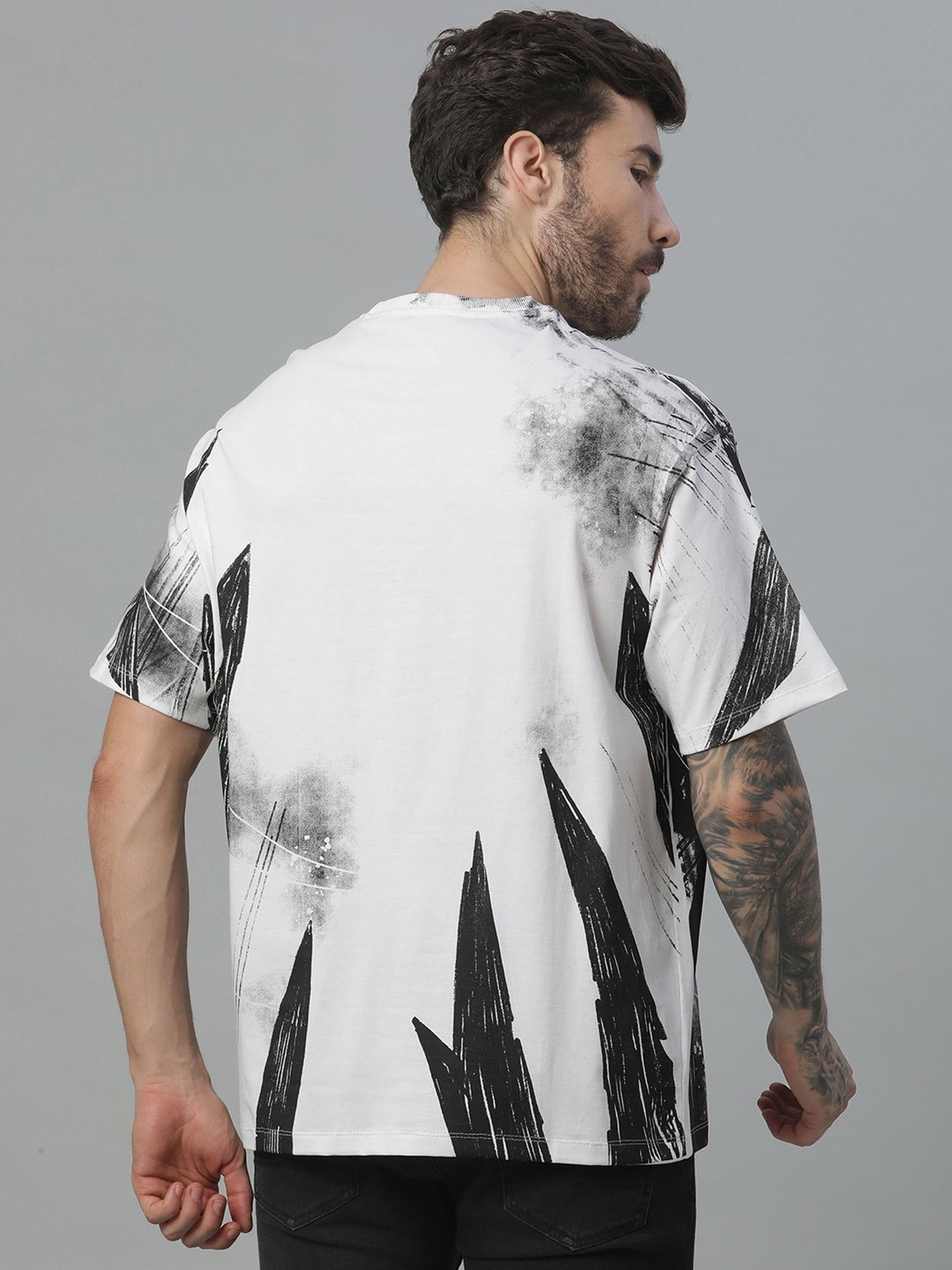 Free Authority White Loose Fit Printed T-Shirt