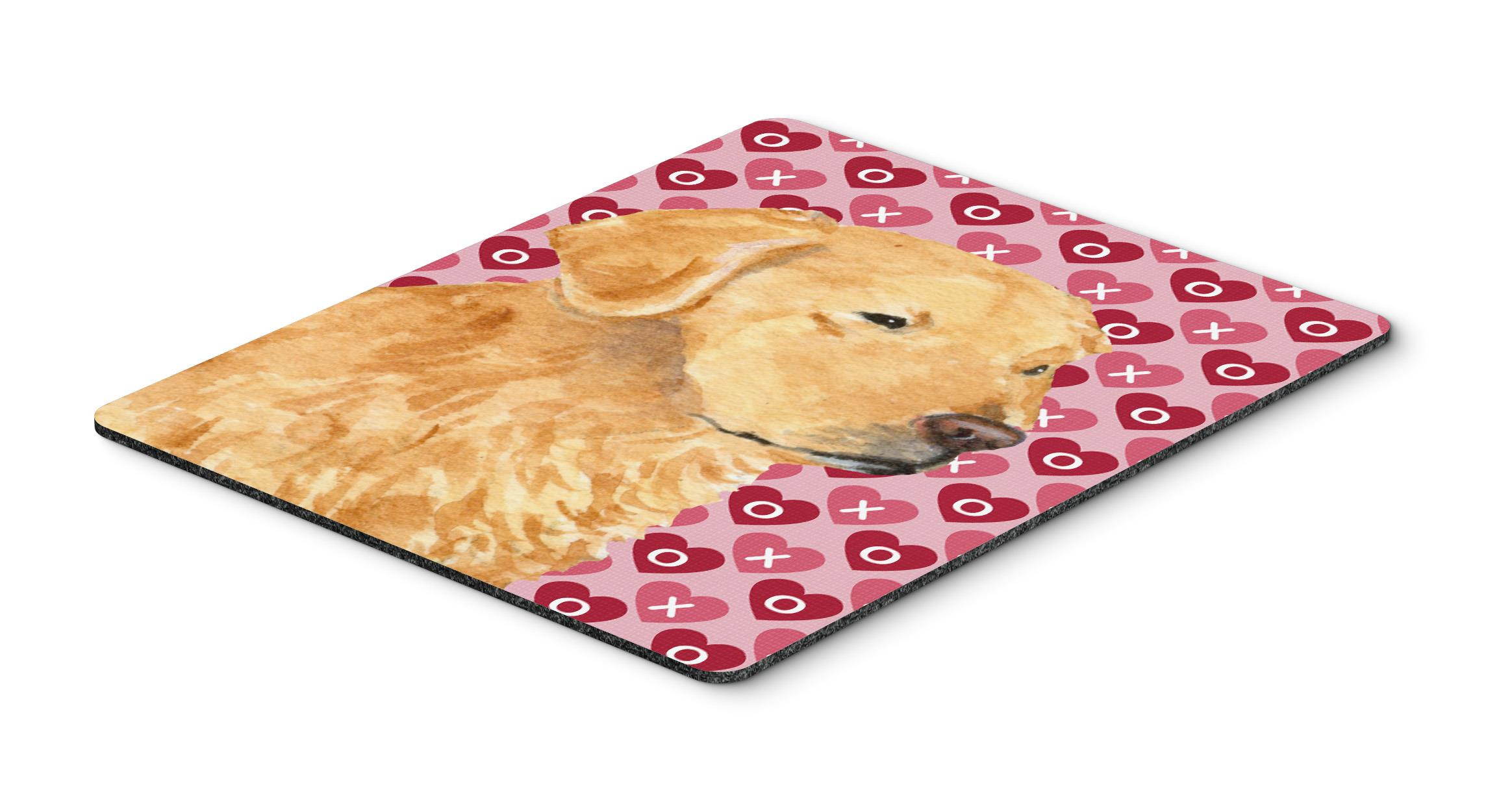 Golden Retriever Hearts Love and Valentine's Day Mouse Pad, Hot Pad or Trivet