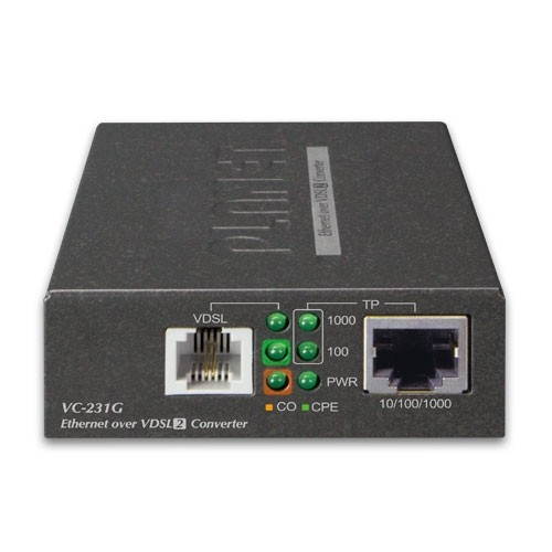 Planet VC-231G 1-Port 10/100/1000T Ethernet to VDSL2 Converter/Bridge 30a profile w/ G.vectoring, RJ11