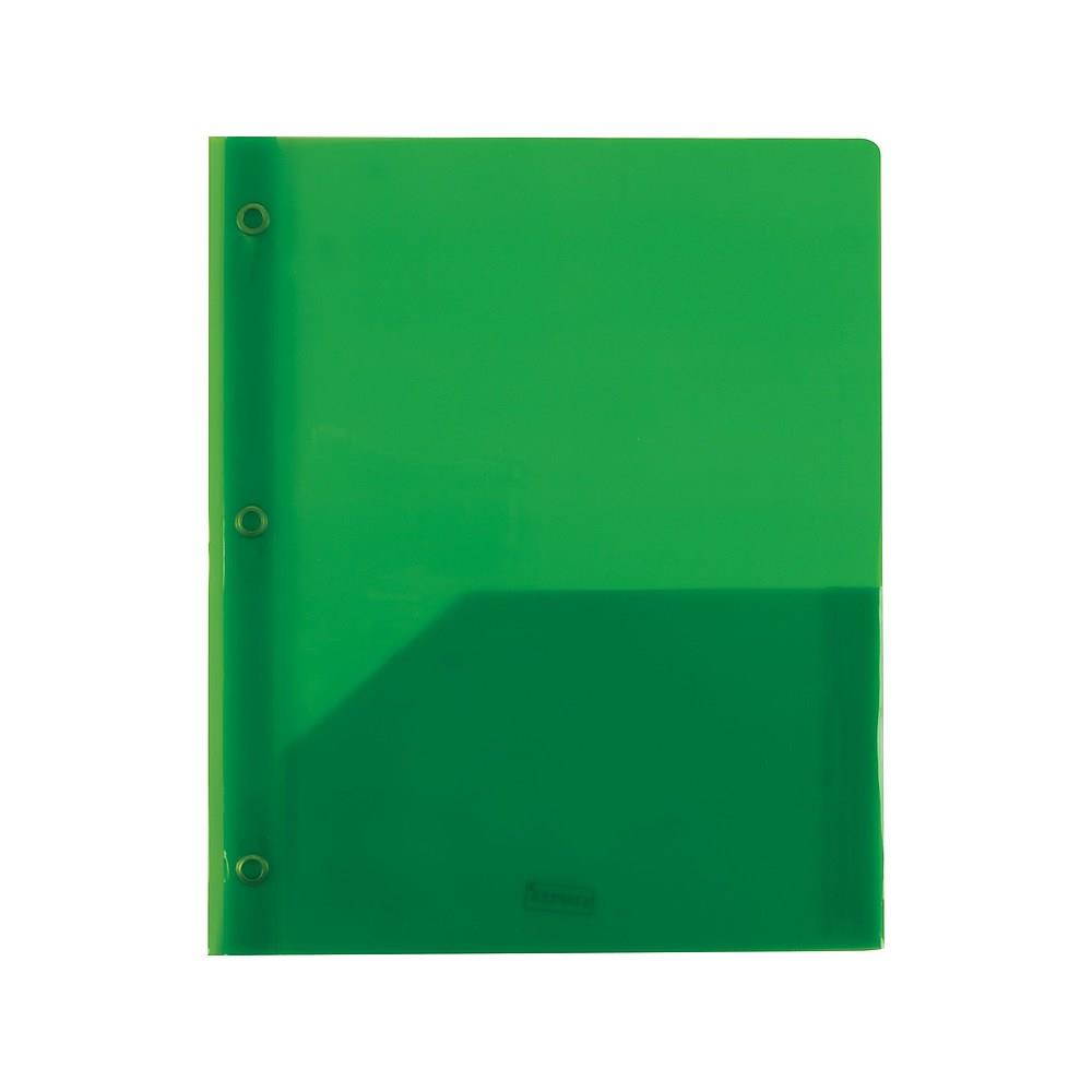 Staples 2 Pocket Plastic Folder Green 970157