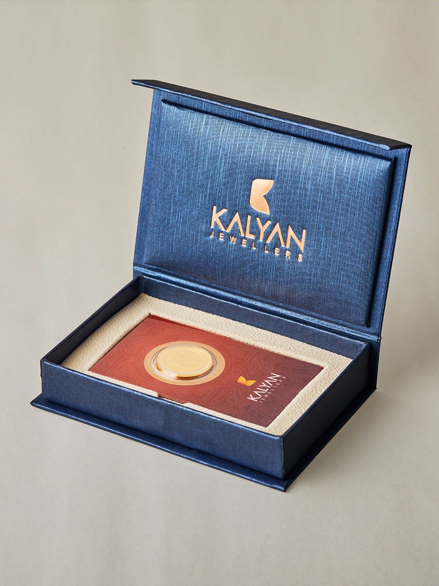 P.C. Chandra Jewellers Pooja Kalash-Inscribed 24k (999) 0.05gm Yellow Gold Foil Coin