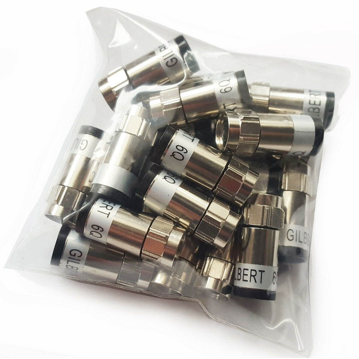 Corning Gilbert GF-UE-6Q UltraEase RG-6 Compression Connectors - Pack of 20