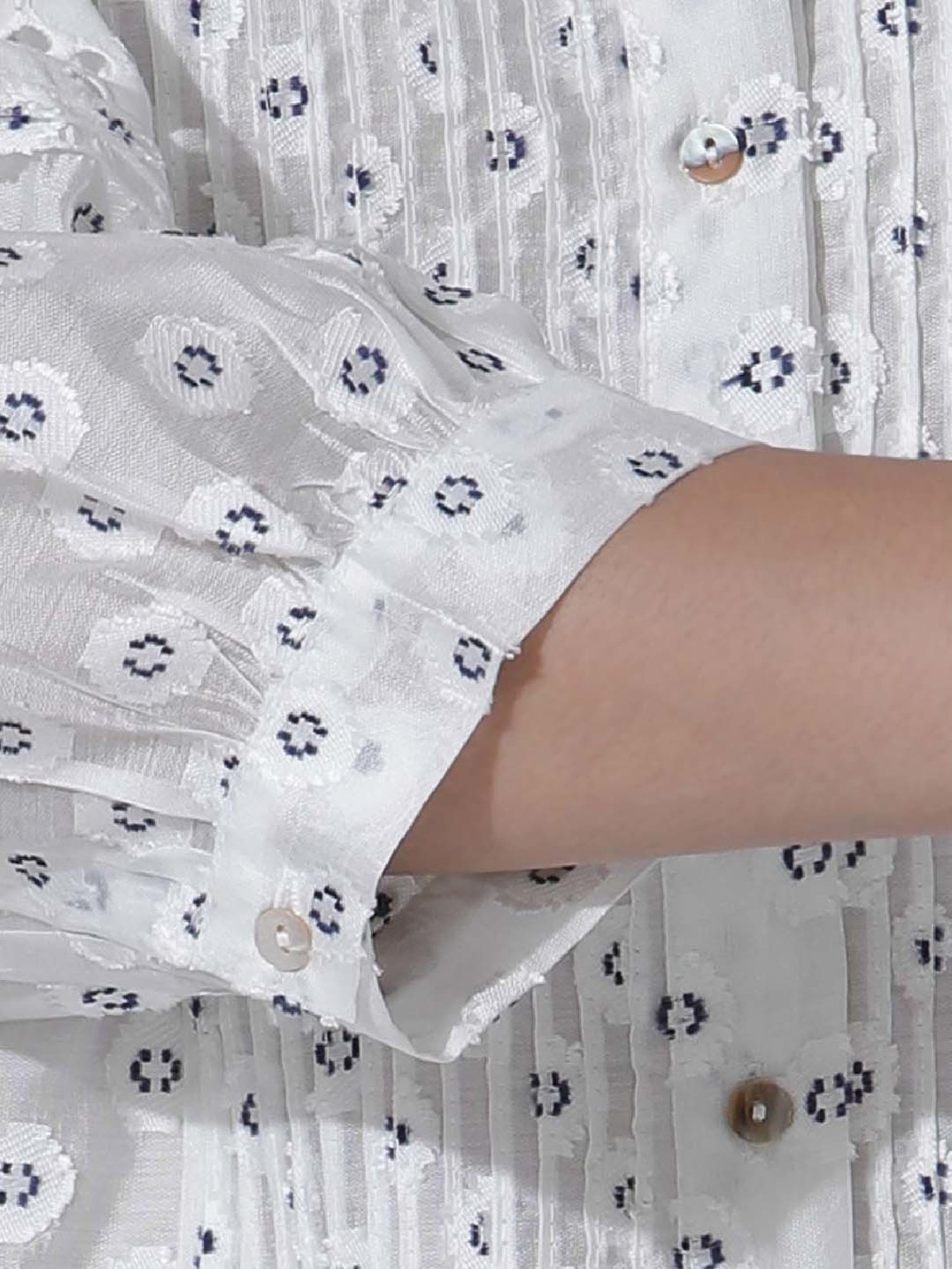 W White Embroidered Top