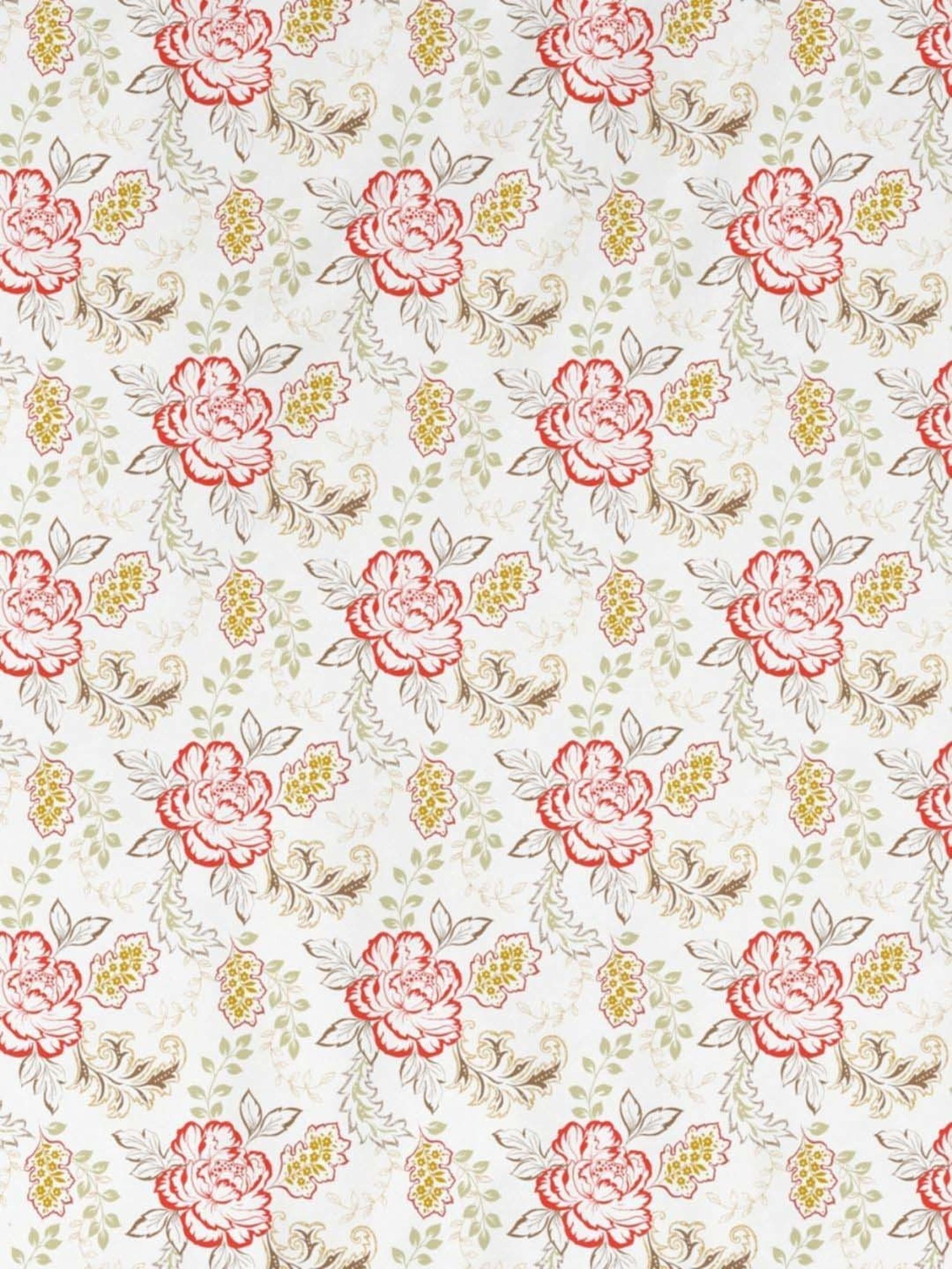 DDecor Lyra Floral Red Cotton 144 TC Single Bedsheet With 1 Pillow Cover