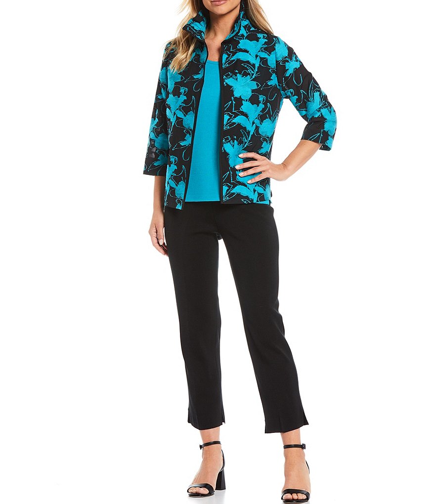 Ming Wang Sleeveless Scoop Neck Side Slit Tank