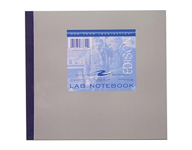 Roaring Spring 77644 Lab Notebook 100 Sheets - 15 lb Basis Weight - 9.25" x 11" - 1Each - Gray Paper
