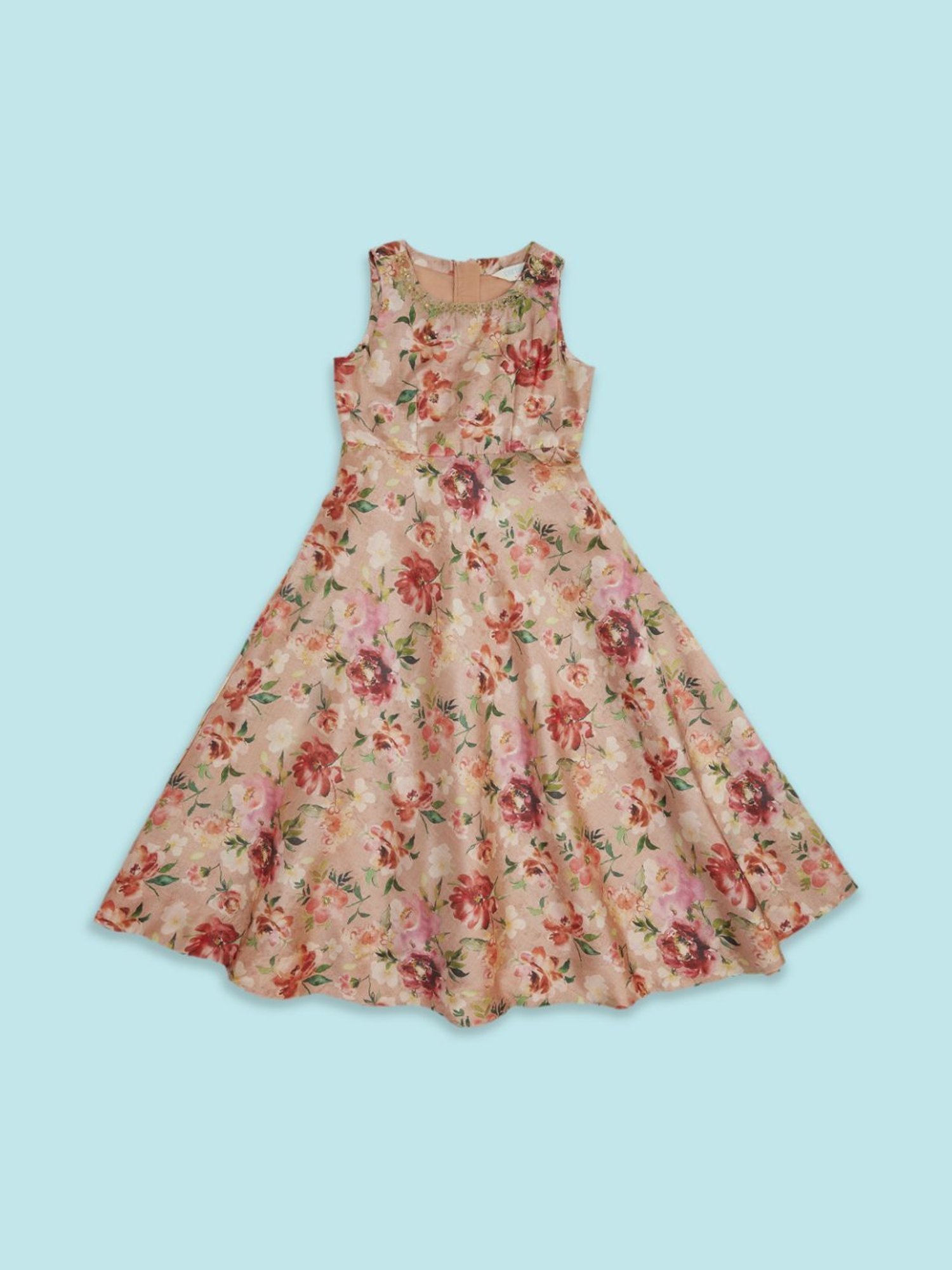Akkriti by Pantaloons Kids Peach Floral Print Dress