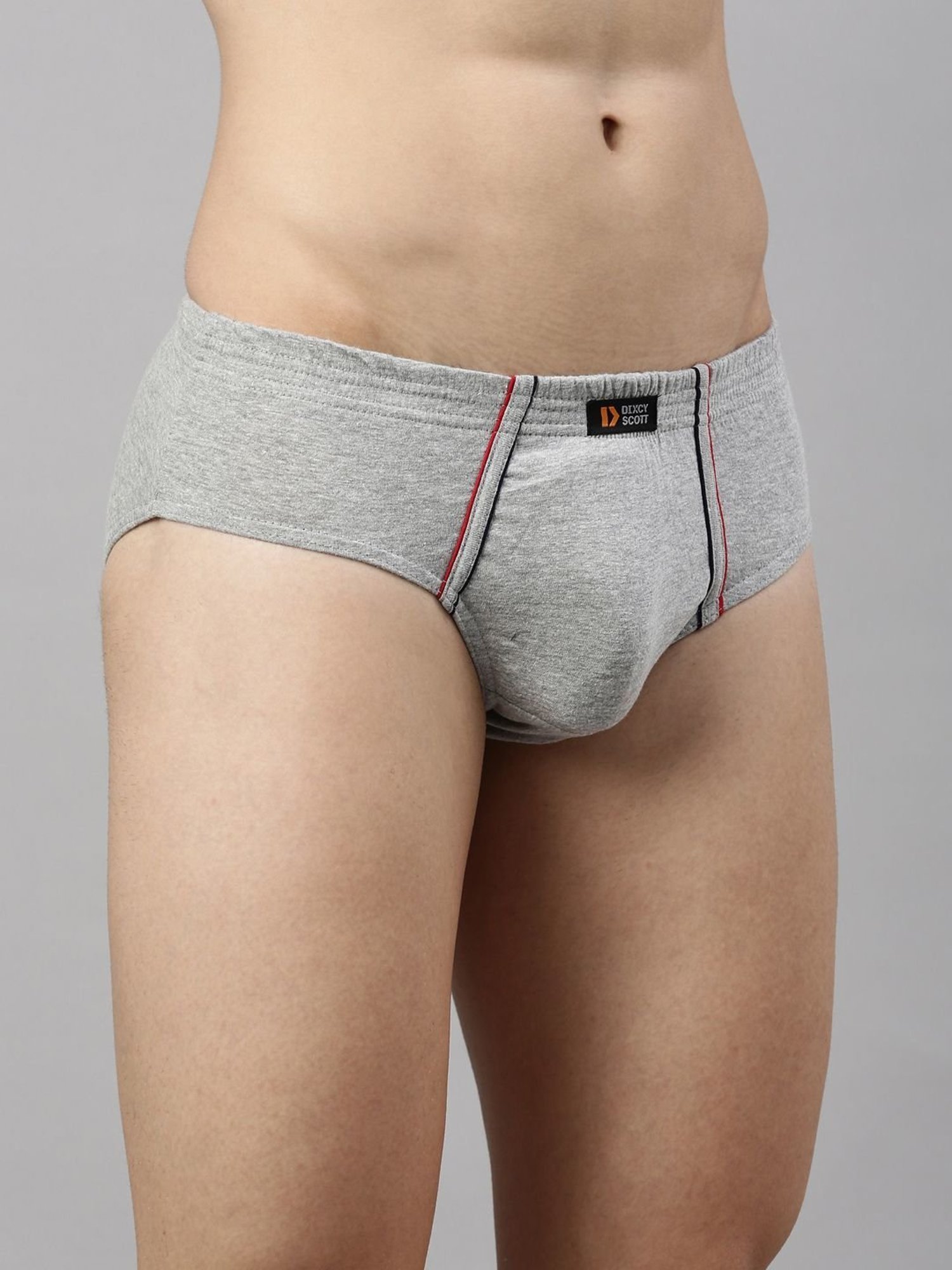 Dixcy Scott Originals Grey Melange Cotton Regular Fit Brief