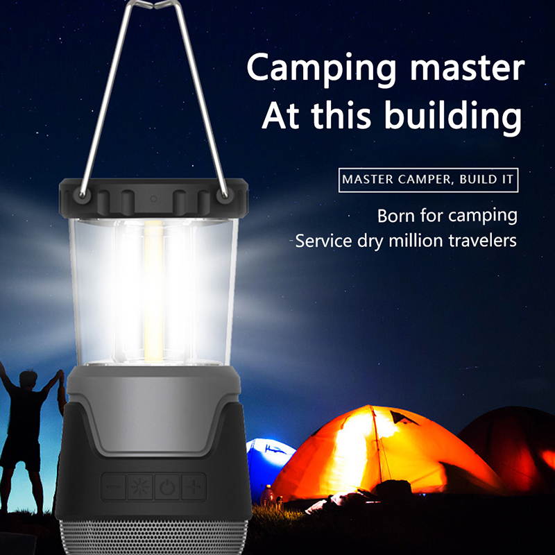 6700mAh Portable Bluetooth Speaker LED Camping Lantern, Outdoor LED Light Speaker with Wireless charging, Survival Kits for Hurricane, Emergency Light For Storm, Outages etc..