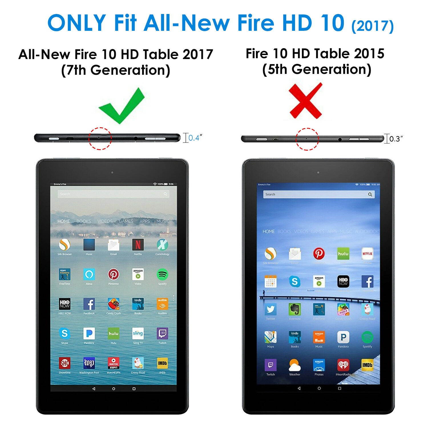 JETech Screen Protector for Amazon Fire HD 10 (2017 release) Tempered Glass Film