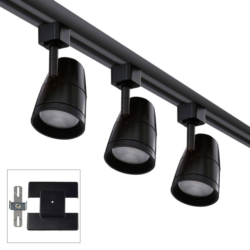 Juno 3-Light Black 10 Watt LED Floating Canopy Track Kit