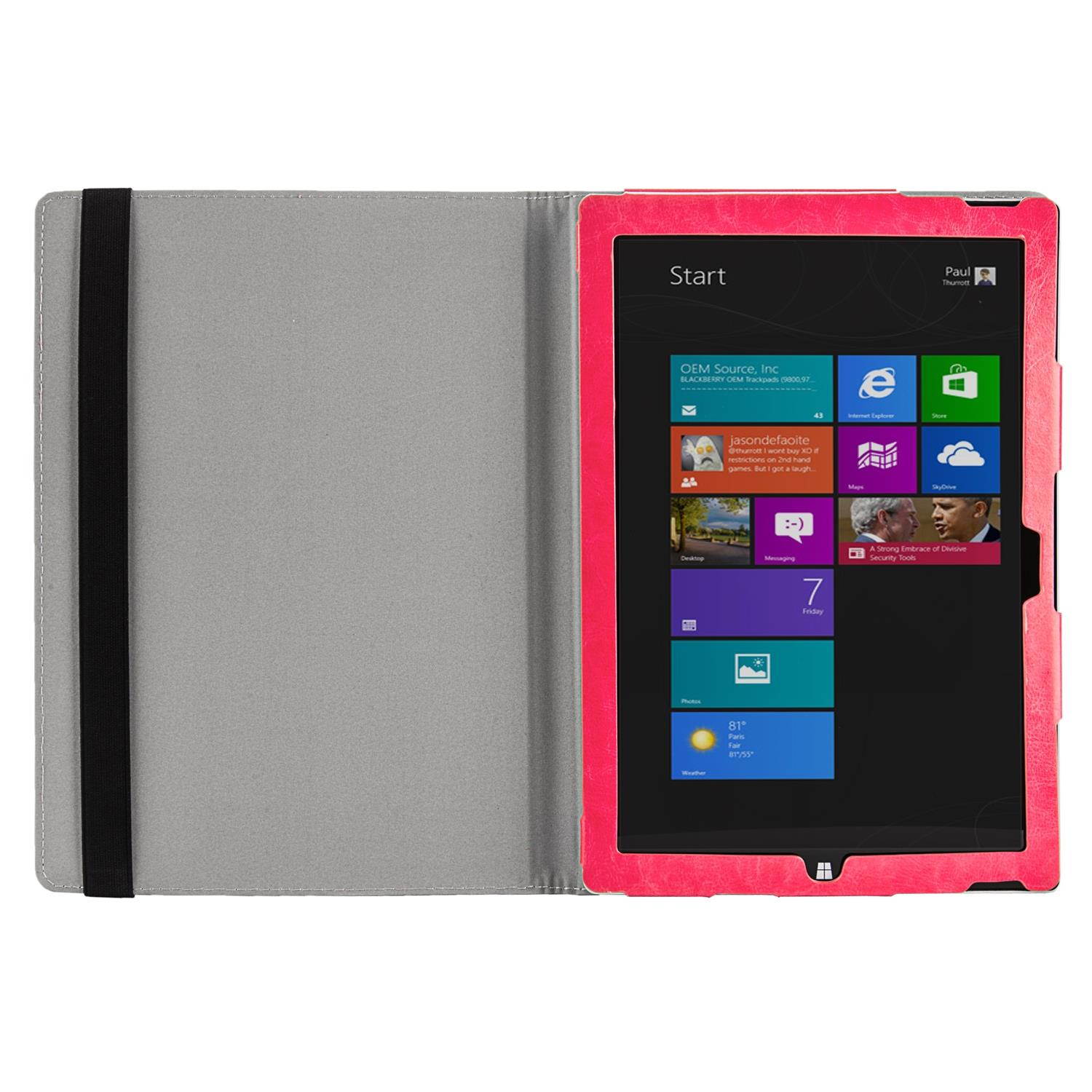 Alpha Portfolio PU Leather Stand Case for Microsoft Surface Pro 4 [Perfect Fit] (Black)