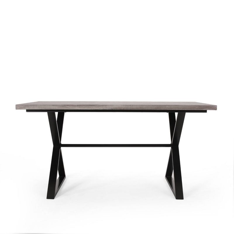 Americus Modern Industrial Dining Table Gray/Black - Christopher Knight Home