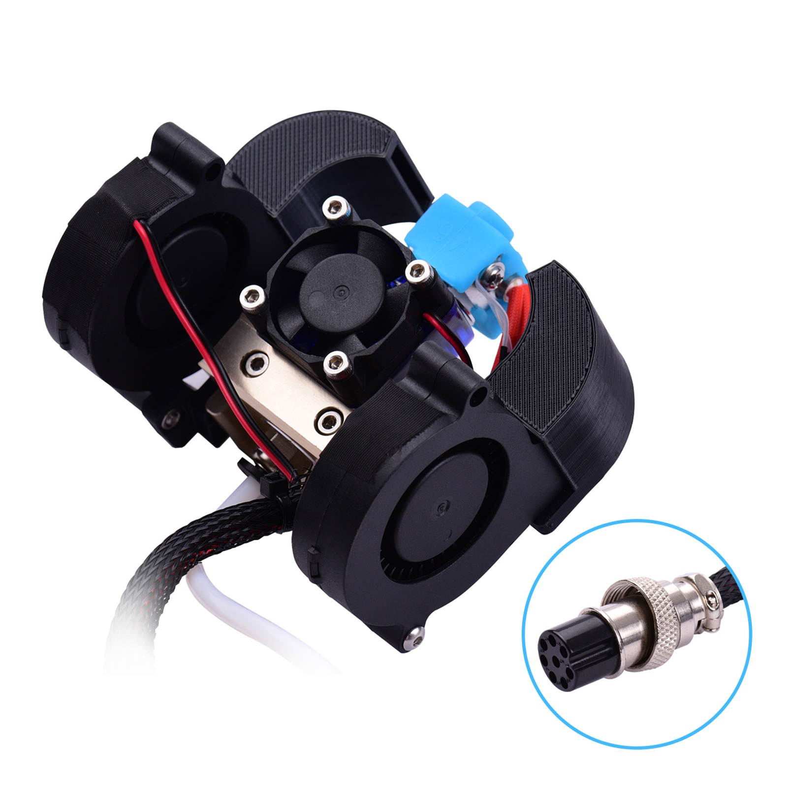 Aibecy CR-10 Full Assembled Extruder Hotend Kit with Aluminum Heating Block 0.4mm Nozzle Cooling Fan Aviation Connector 12V Compatible with Creality CR-10/CR-10S/CR-10 S4/CR-10 S5 3D Printer