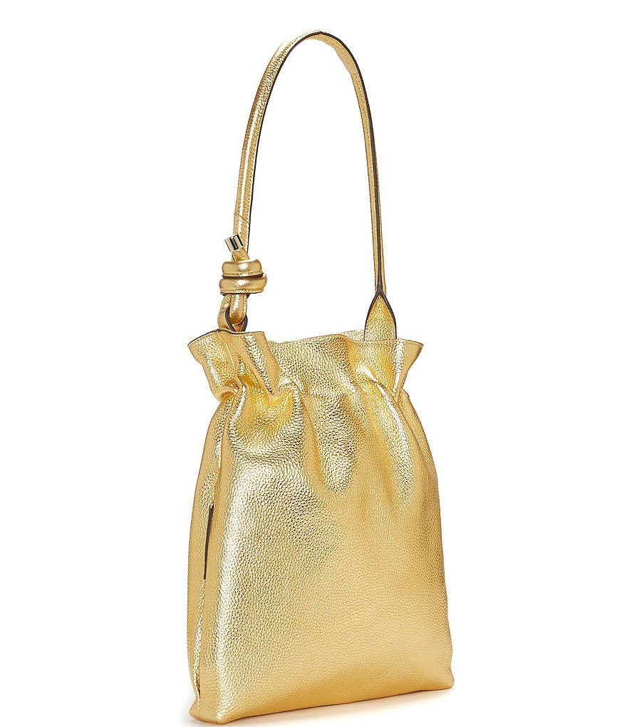 Vince Camuto Cayra Leather Ruched Snap Hobo Bag