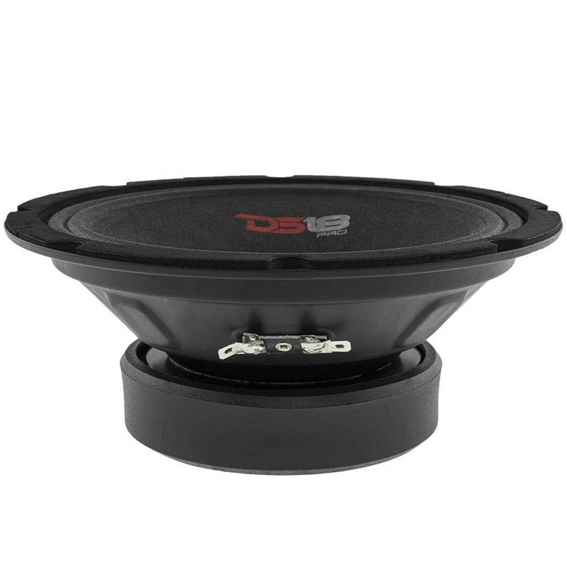 DS18 DS18-PRO-GM8SE Pro GM 8" 480 watt 8 Ohm Mid Range Car and Truck Door Loudspeaker with Black Steel Basket Sealed Back Design (4 Pack)