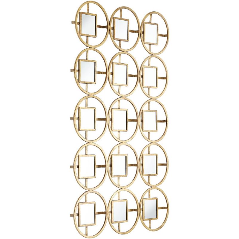 Newhill Designs Verna 40 1/2"H Glossy Gold Circle Metal Mirrored Wall Art
