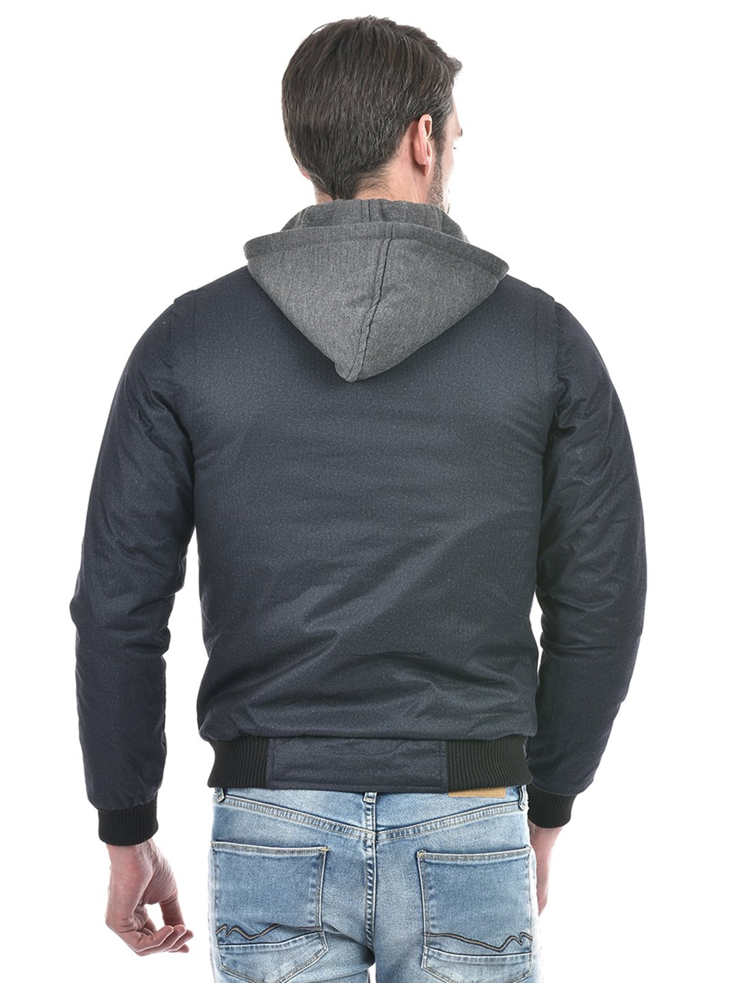 Lawman Pg3 Navy Melange & Olive Regular Fit Reversible Jacket