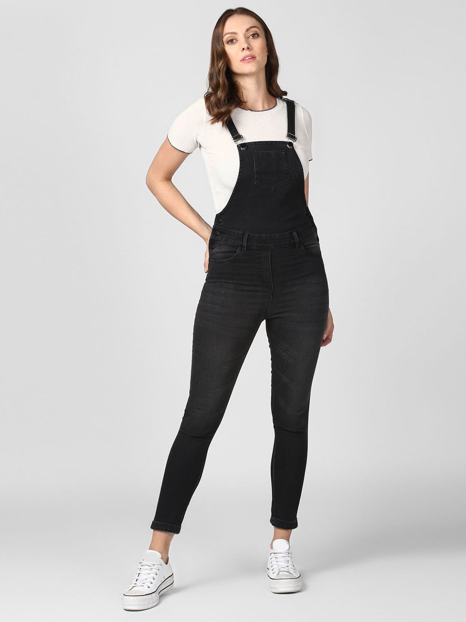 StyleStone Black Maxi Dungaree