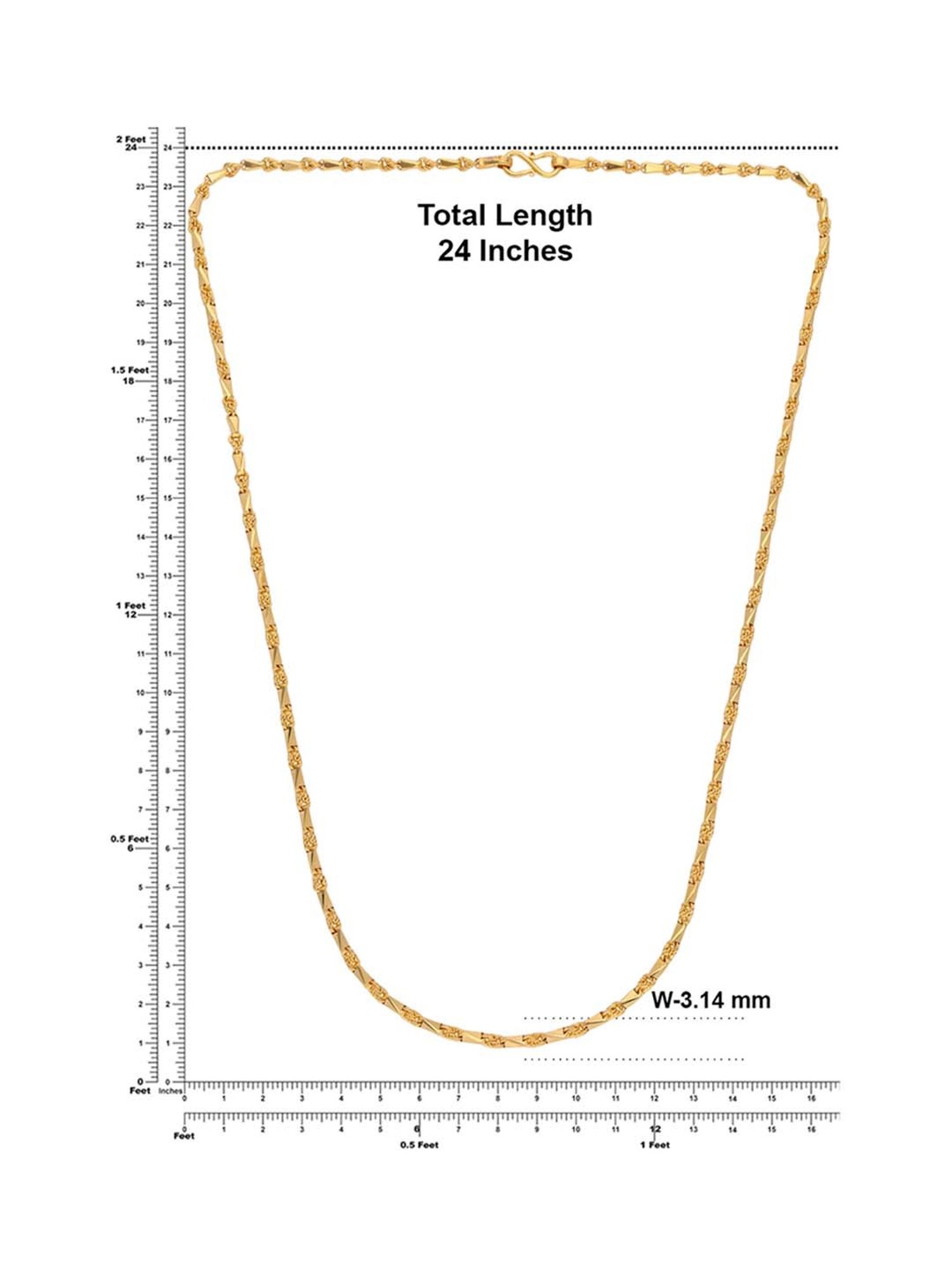 CKC Plain Gold Chain with Knot and Bulb Motif: Timeless Sophistication