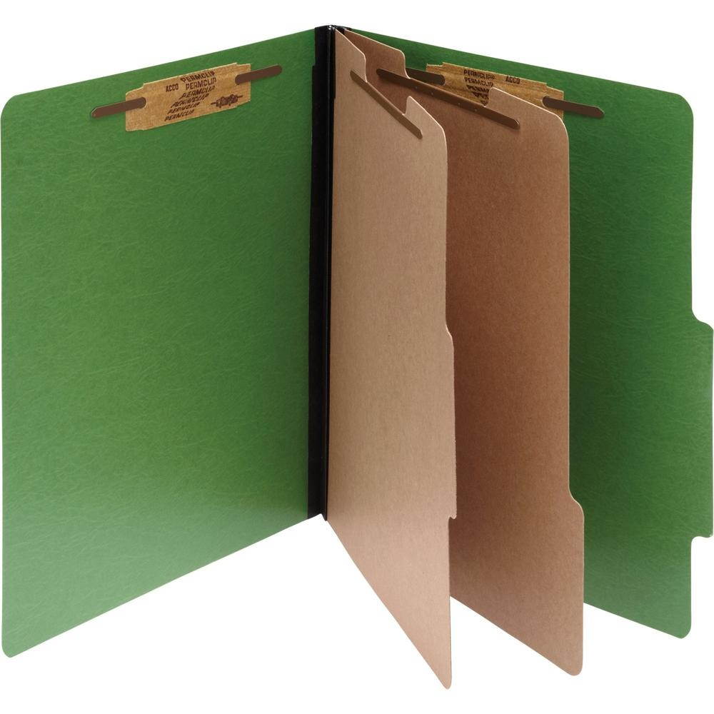 Acco 15665  ColorLife Presstex Classification Folder Letter - 8.50" W x 11" L - 3" Expansion - Presstex, Acrylic - 2 Dividers - Green - 10 / Box
