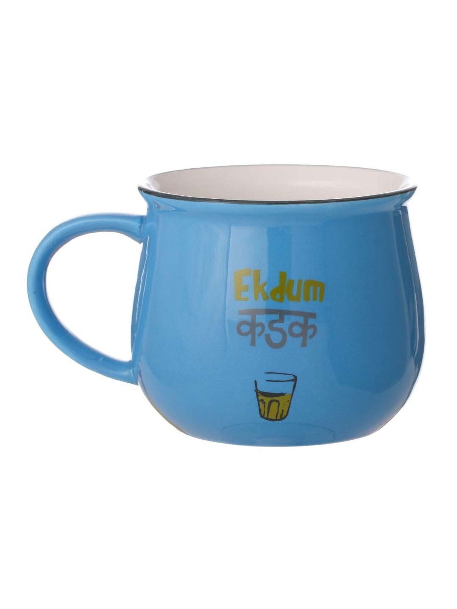 JCPL Blue Ceramic 10.2 cm Milk Mug (0.47 L) - Set of 2