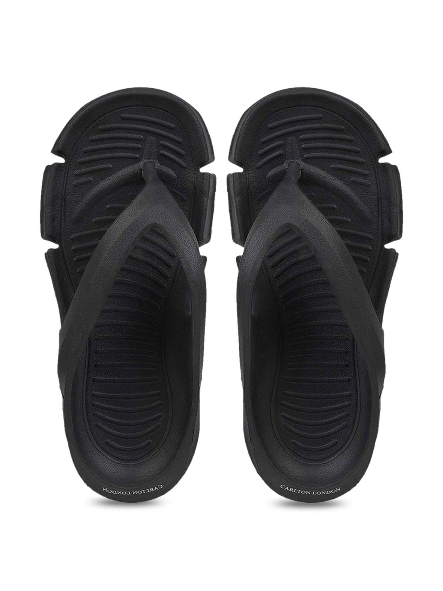 Carlton London Men's Charcoal Grey Flip Flops