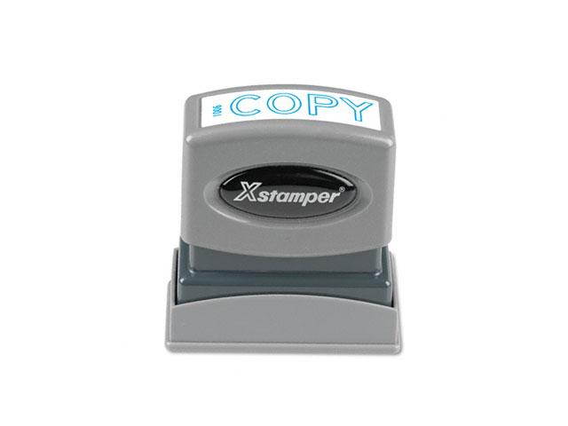 Xstamper ECO-GREEN 1006 Title Message Stamp, COPY, Pre-Inked/Re-Inkable, Blue