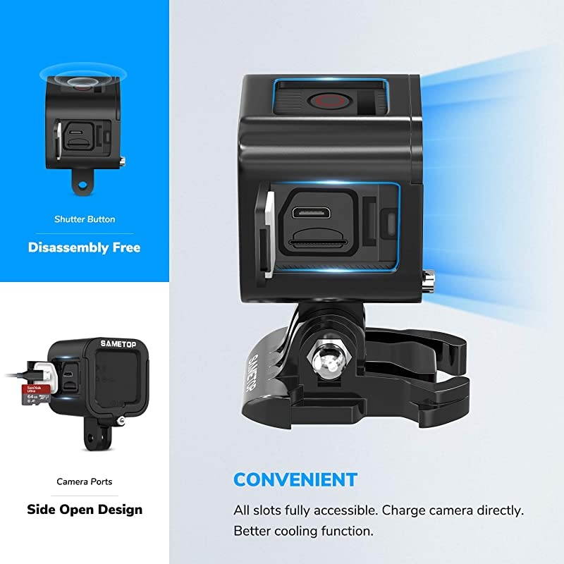 Aluminum Alloy Frame Case Housing Compatible with GoPro Hero 5 Session, Hero 4 Session, Hero Session Cameras