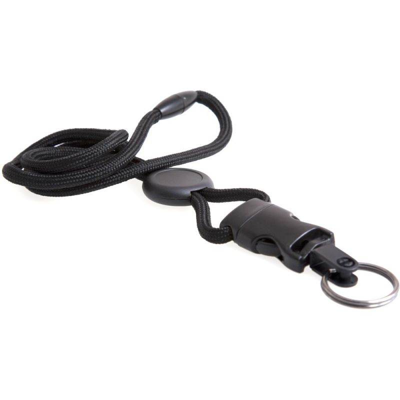 Baumgartens Detachable Breakaway Lanyards - x 36" Length - Black - Nylon, Plastic, Metal