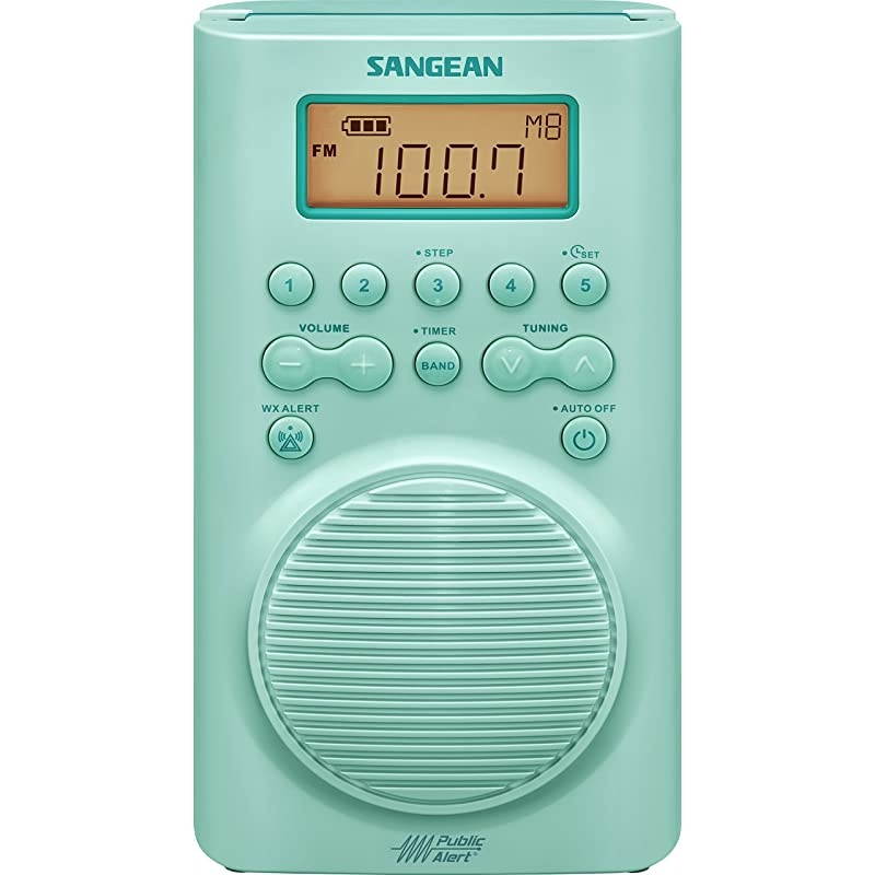 H205TQ AM/FM Weather Alert Waterproof Shower Radio Turquoise
