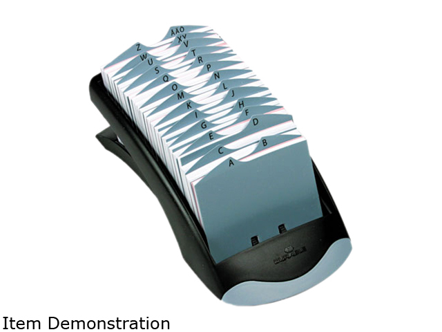 Durable 241201 TELINDEX Desk Address Card File Holds 500 4 1/8 x 2 7/8 Cards, Graphite/Black