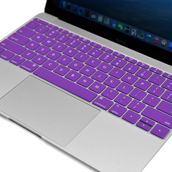 Soft Silicone Keyboard Protective Cover Skin For MacBook 12 Inch Purple